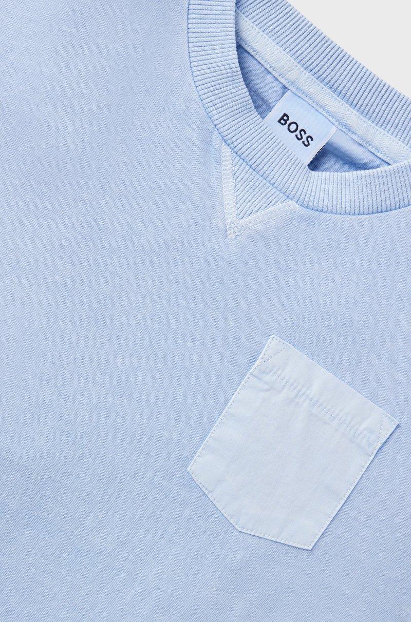 Hugo Boss Camiseta Para Niños En Algodón De Efecto Desteñido Con Logo Bordado