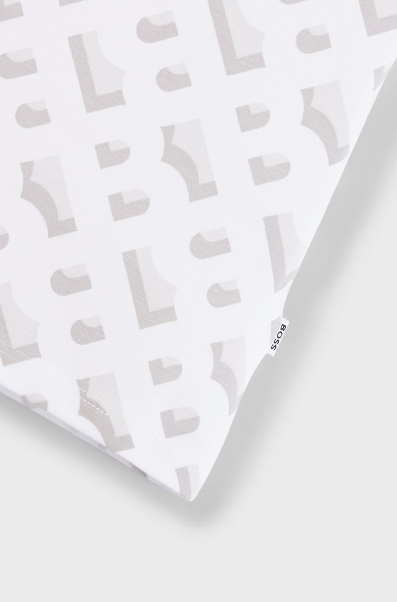 Hugo Boss Camiseta Para Niños En Algodón Elástico Con Estampado De Monogramas