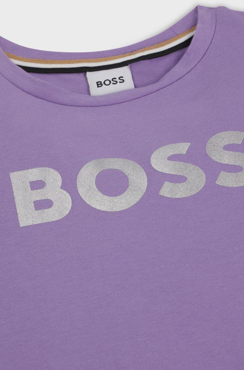 Hugo Boss Camiseta Para Niños En Algodón Elástico Con Logo De Efecto Metálico