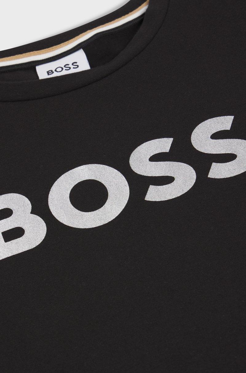 Hugo Boss Camiseta Para Niños En Algodón Elástico Con Logo De Efecto Metálico