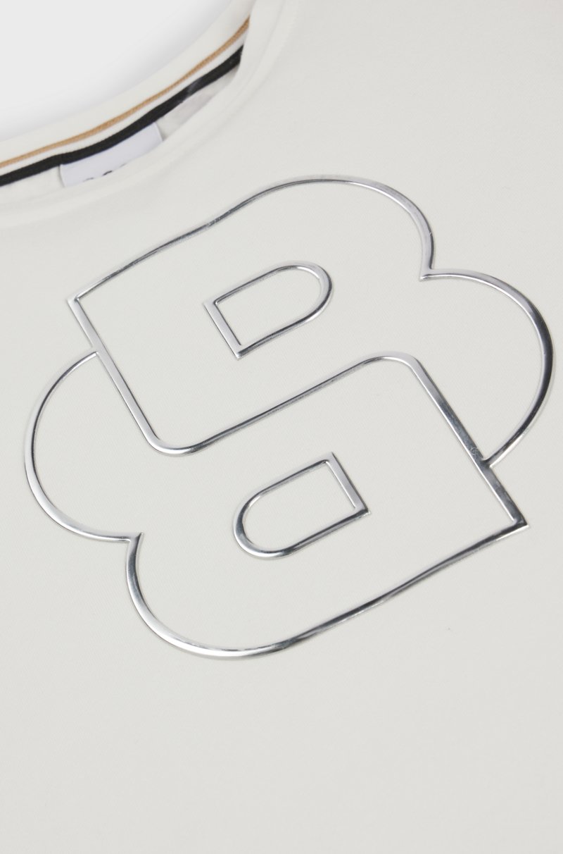 Hugo Boss Camiseta Para Niños En Algodón Elástico Con Monograma Double B