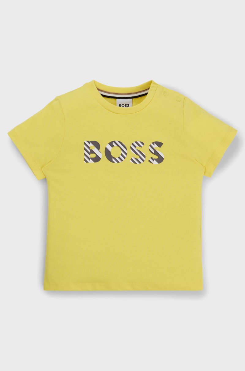 Hugo Boss Camiseta para niños en punto de algodón con logo grabado