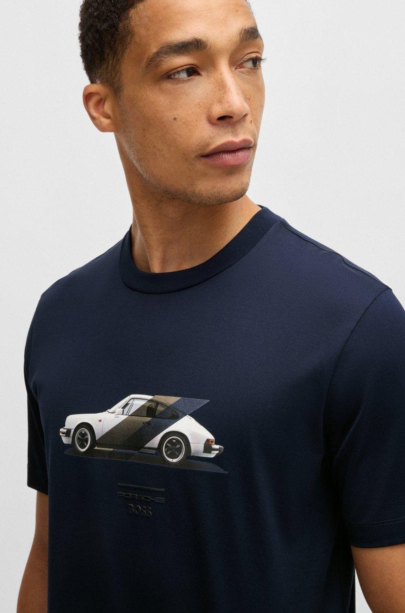 Hugo Boss Camiseta Porsche X BOSS De Algodón Mercerizado Con Detalle De La Colaboración