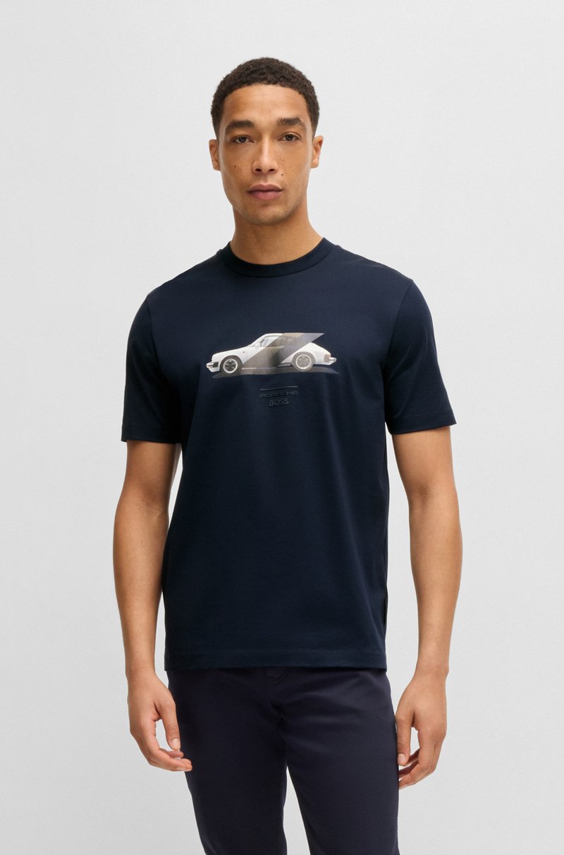 Hugo Boss Camiseta Porsche x BOSS de algodón mercerizado con detalle de la colaboración