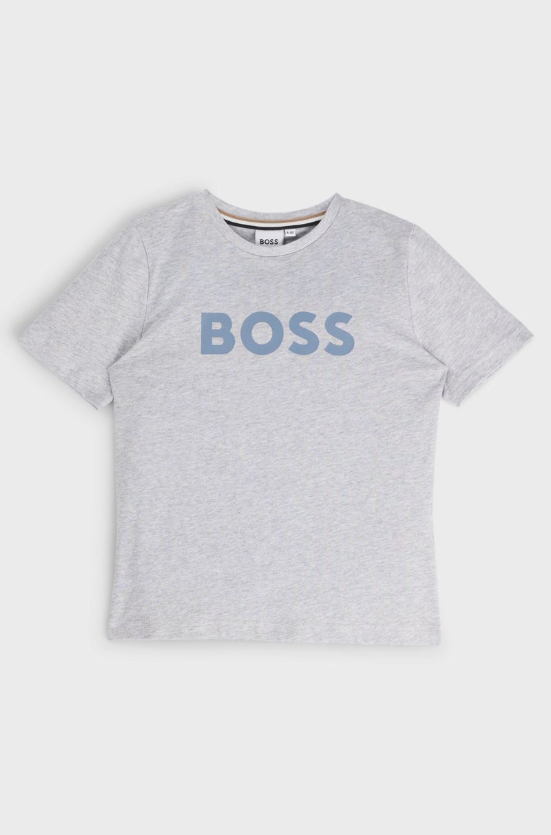 Hugo Boss Camiseta regular fit de algodón con logo estampado para niños