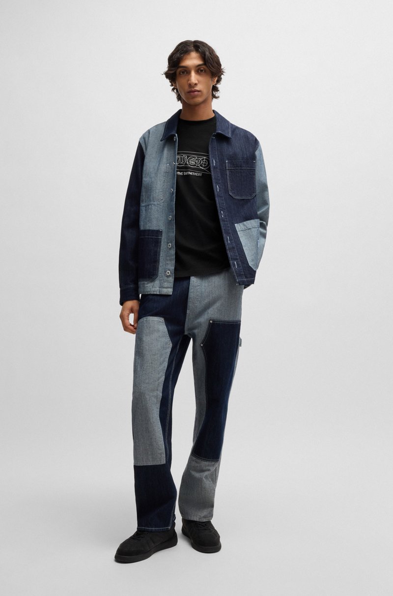 Hugo Boss Camiseta Regular Fit De Algodón Con Logos Gráficos