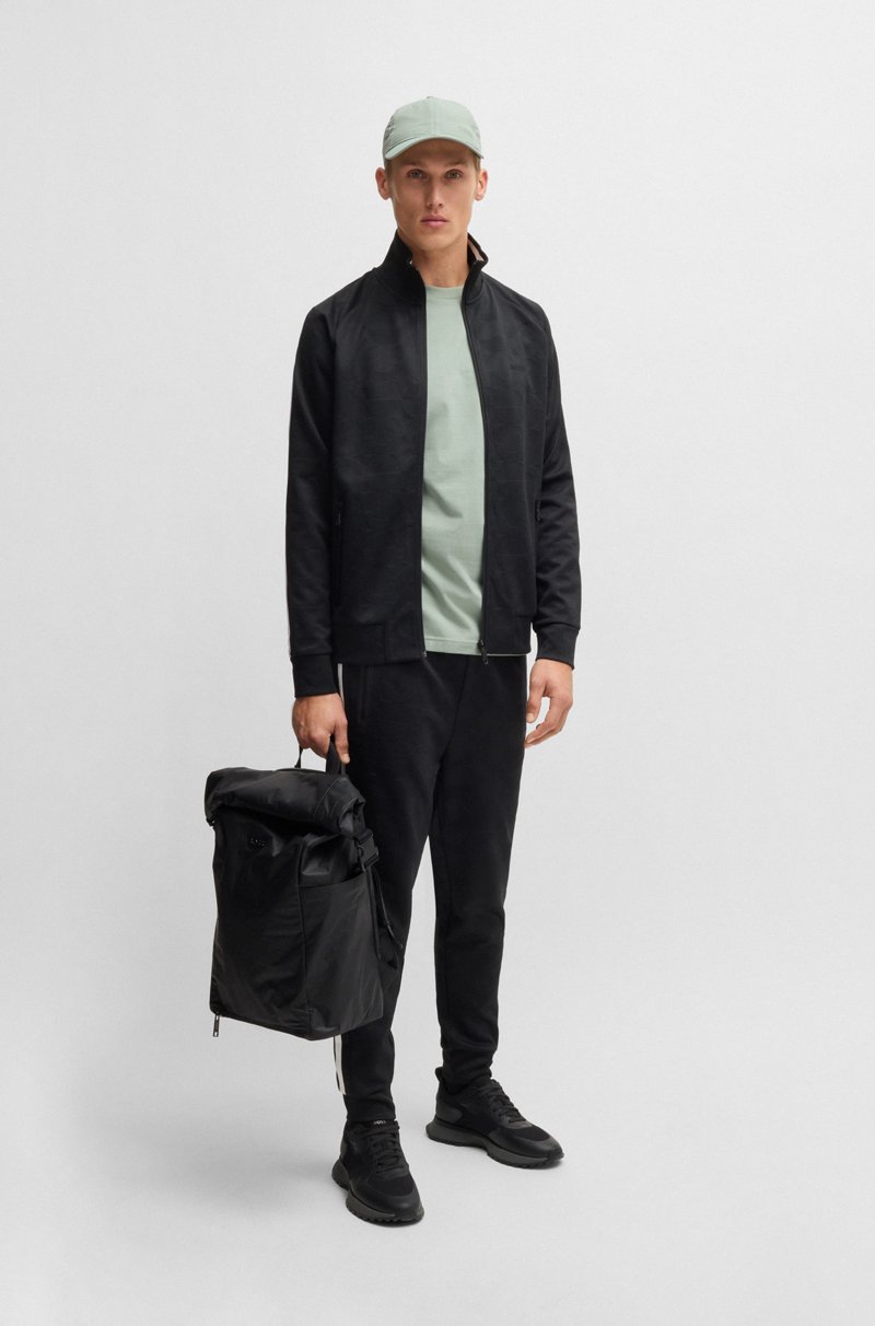 Hugo Boss Camiseta Regular Fit De Algodón Elástico Con Logo En Contraste