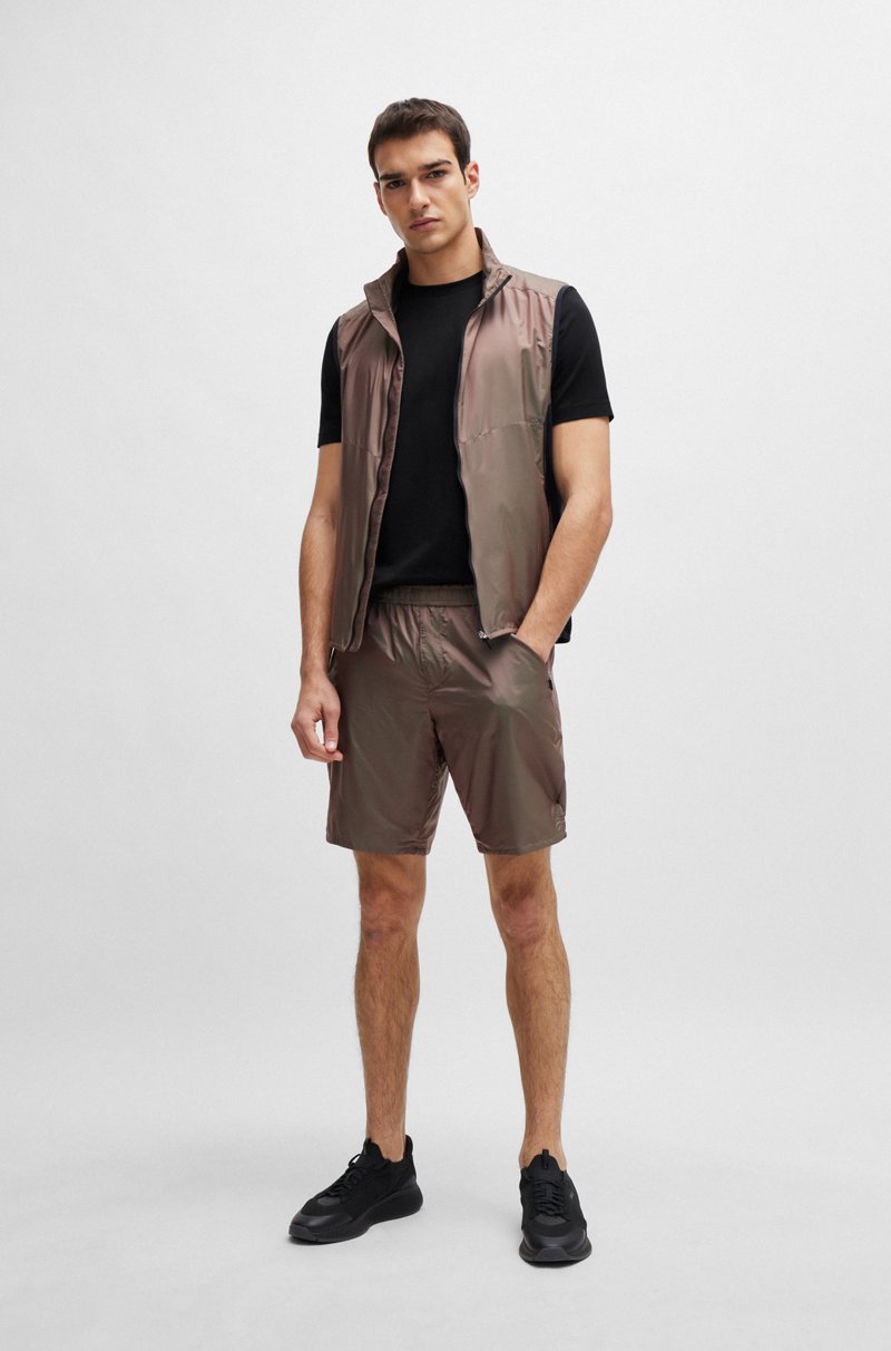 Hugo Boss Camiseta Regular Fit De Algodón Elástico Con Logo En Contraste
