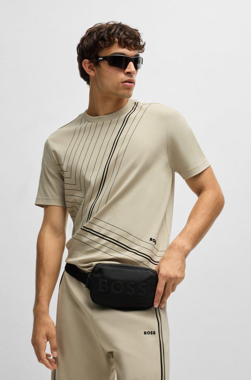 Hugo Boss Camiseta regular fit de algodón interlock con ilustración de líneas finas