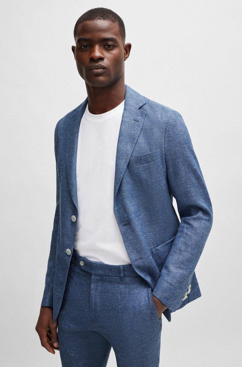 Hugo Boss Camiseta Regular Fit De Punto De Algodón Con Cuello Acanalado