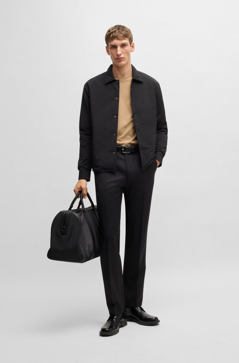 Hugo Boss Camiseta Regular Fit De Punto De Algodón Con Cuello Acanalado