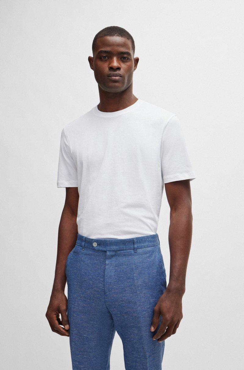 Hugo Boss Camiseta regular fit de punto de algodón con cuello acanalado