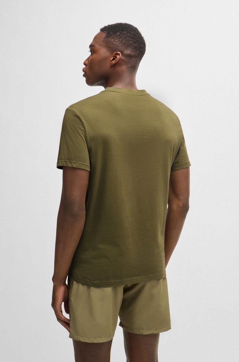 Hugo Boss Camiseta Regular Fit De Punto De Algodón Con Protección Solar UV 50+