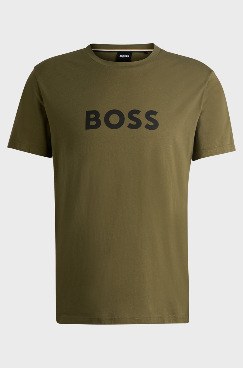 Hugo Boss Camiseta Regular Fit De Punto De Algodón Con Protección Solar UV 50+