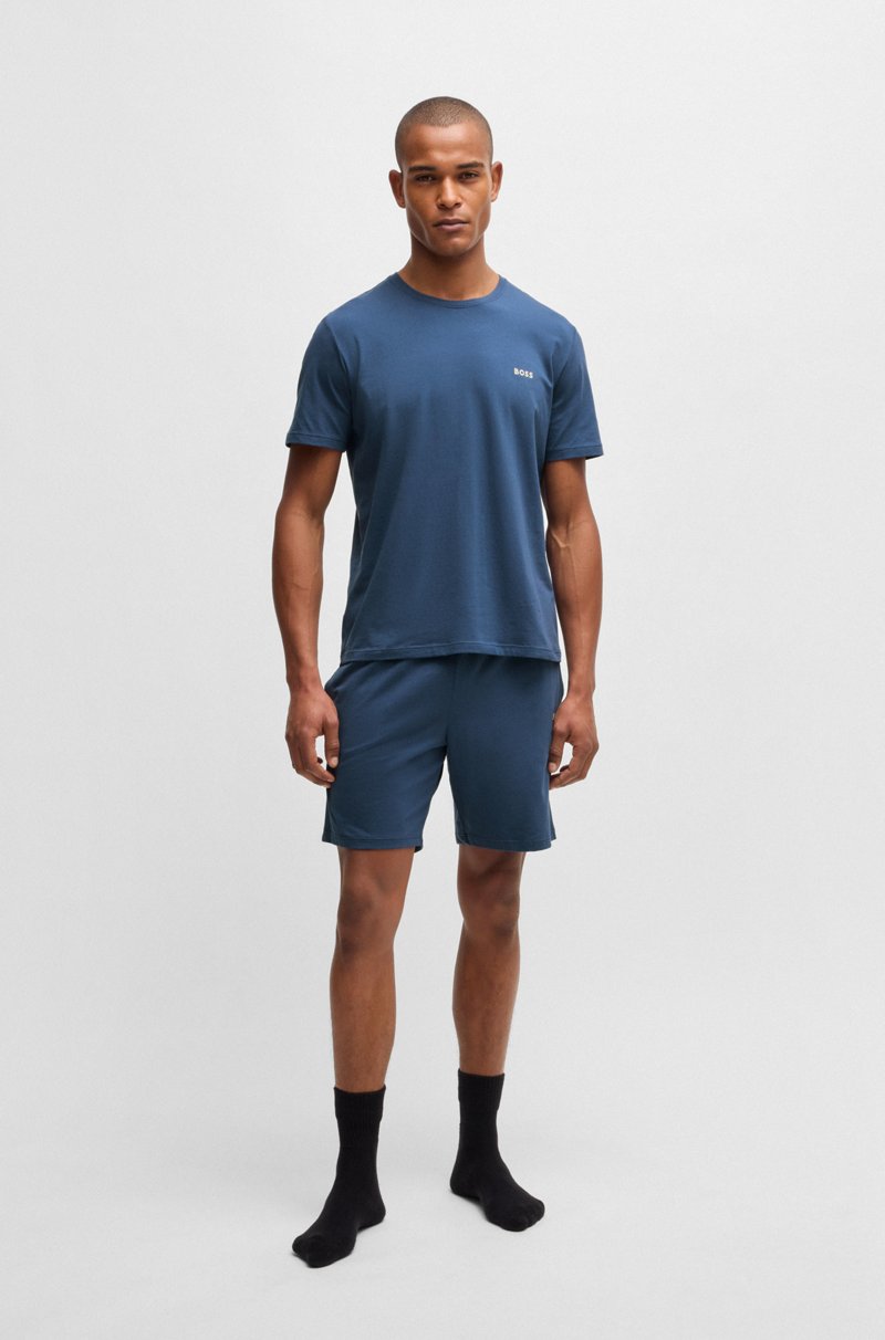 Hugo Boss Camiseta Regular Fit En Algodón Elástico Con Logo Bordado