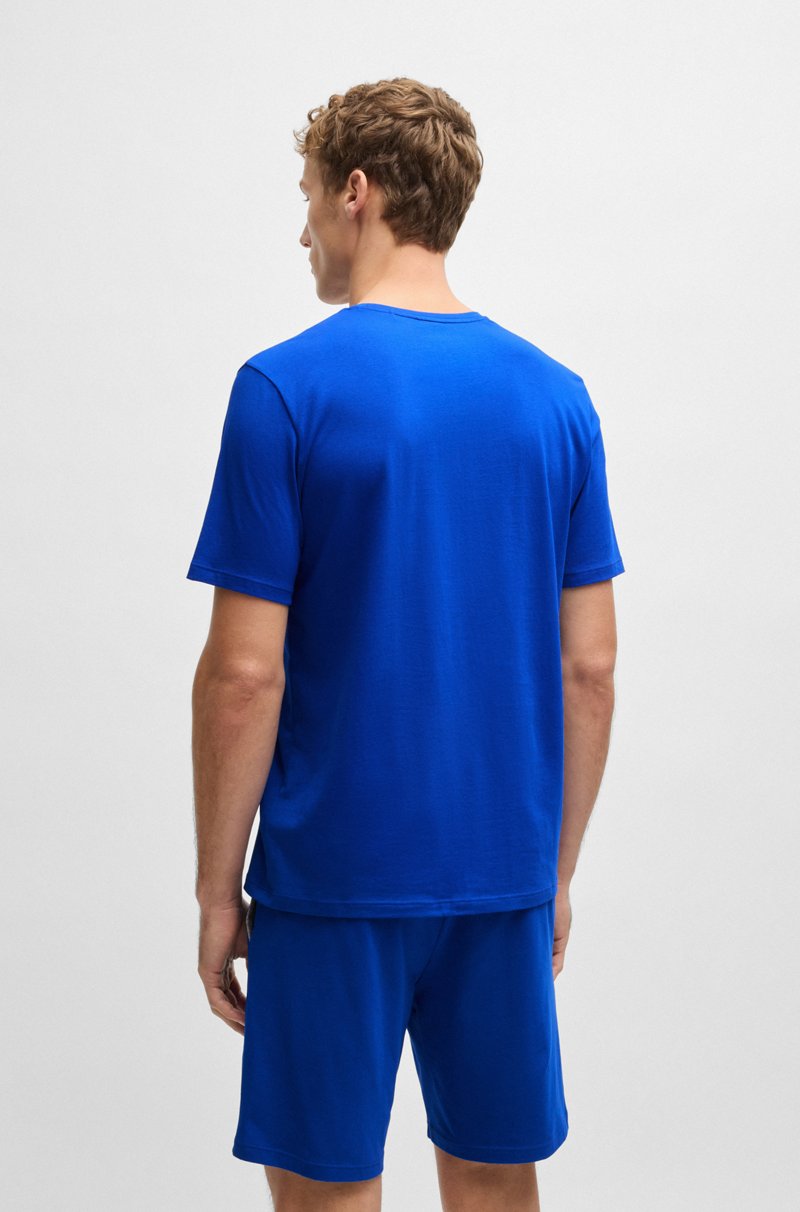 Hugo Boss Camiseta Regular Fit En Algodón Elástico Con Logo Bordado