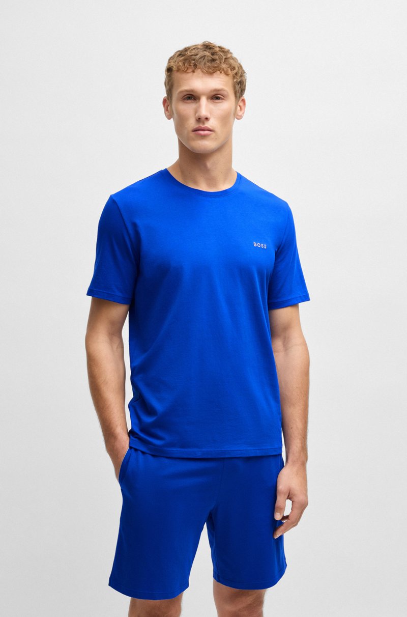 Hugo Boss Camiseta regular fit en algodón elástico con logo bordado