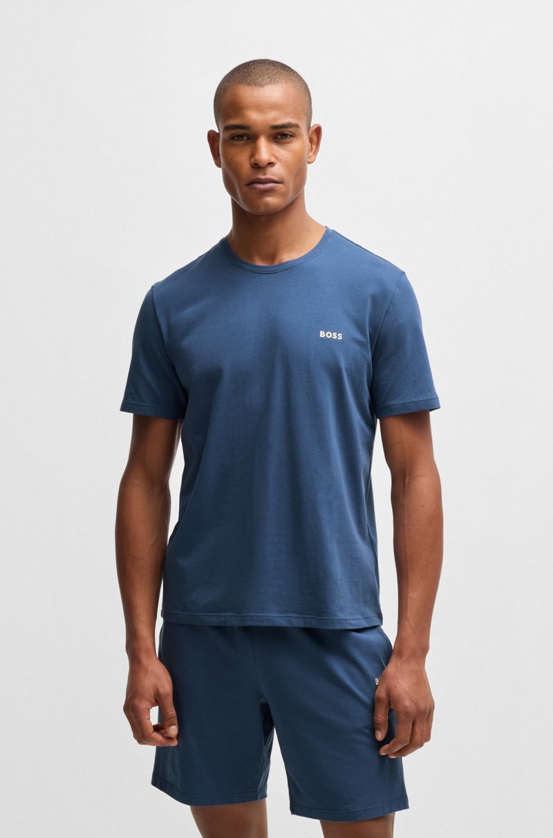 Hugo Boss Camiseta regular fit en algodón elástico con logo bordado