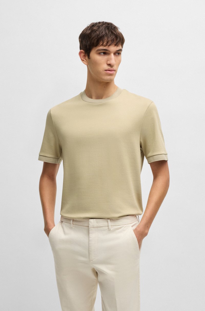 Hugo Boss Camiseta regular fit en sirsaca de algodón