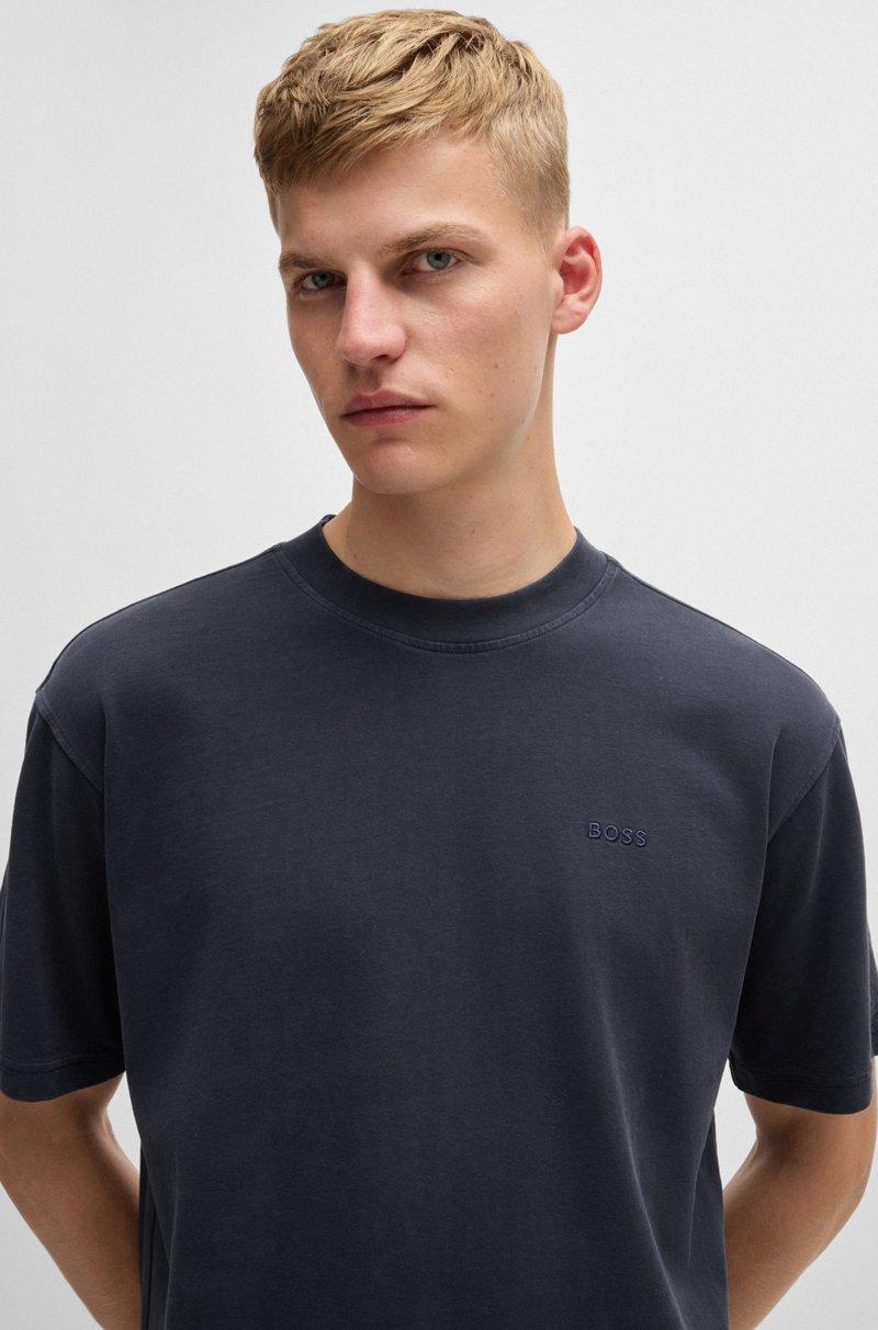 Hugo Boss Camiseta Relaxed Fit De Algodón Aterciopelado Con Detalle De Logo