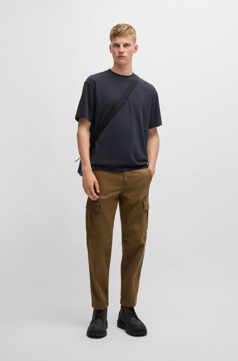 Hugo Boss Camiseta Relaxed Fit De Algodón Aterciopelado Con Detalle De Logo