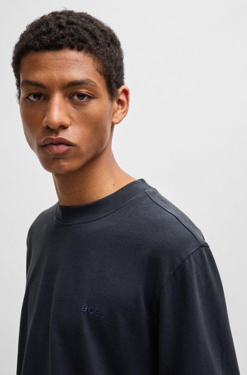 Hugo Boss Camiseta Relaxed Fit De Algodón Aterciopelado Con Detalle De Logo