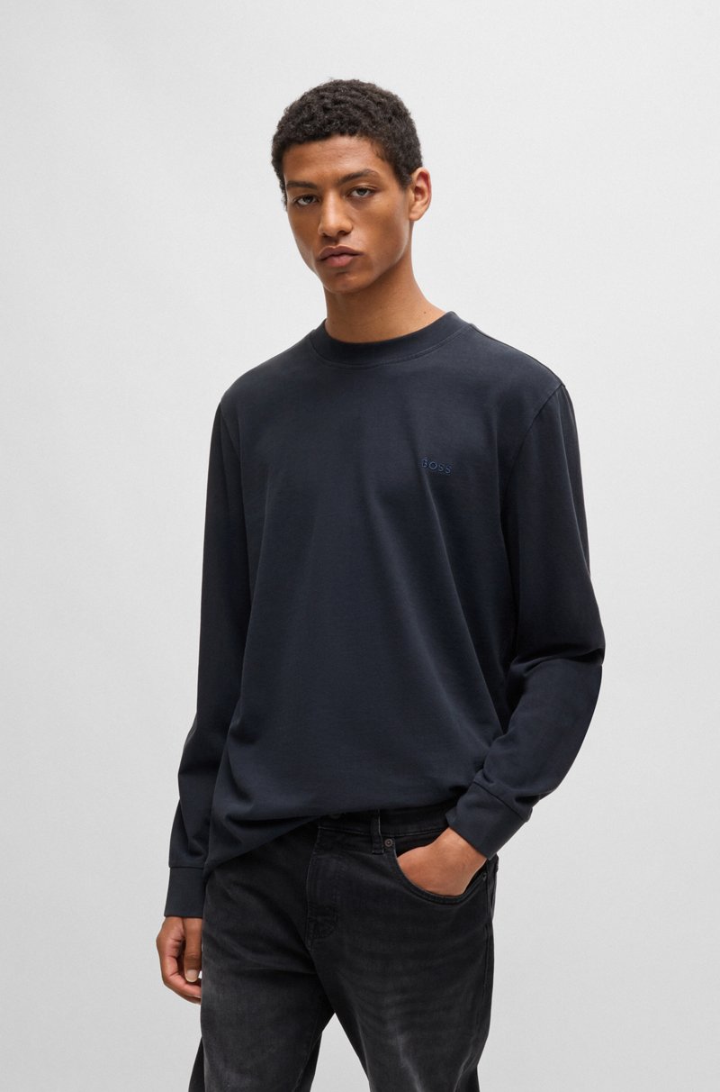 Hugo Boss Camiseta relaxed fit de algodón aterciopelado con detalle de logo