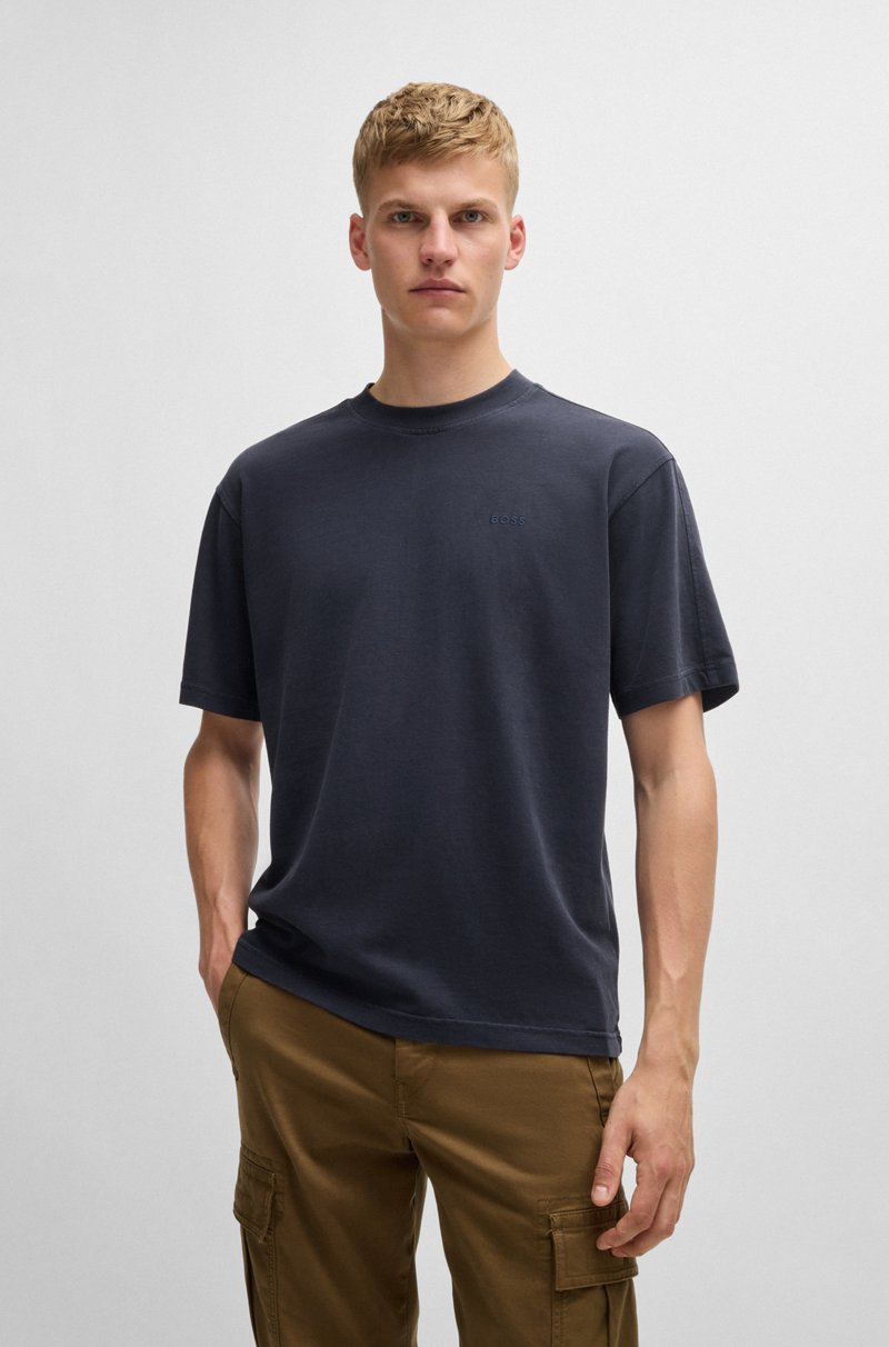 Hugo Boss Camiseta relaxed fit de algodón aterciopelado con detalle de logo
