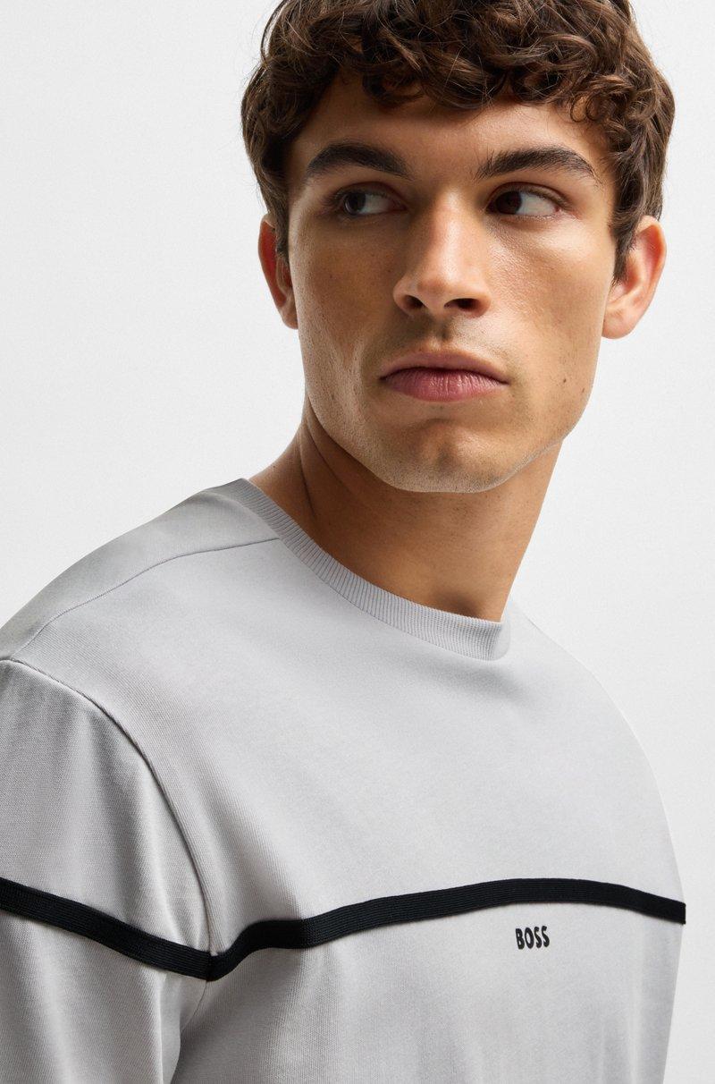 Hugo Boss Camiseta Relaxed Fit De Algodón Con Detalles De Cinta Y Logo