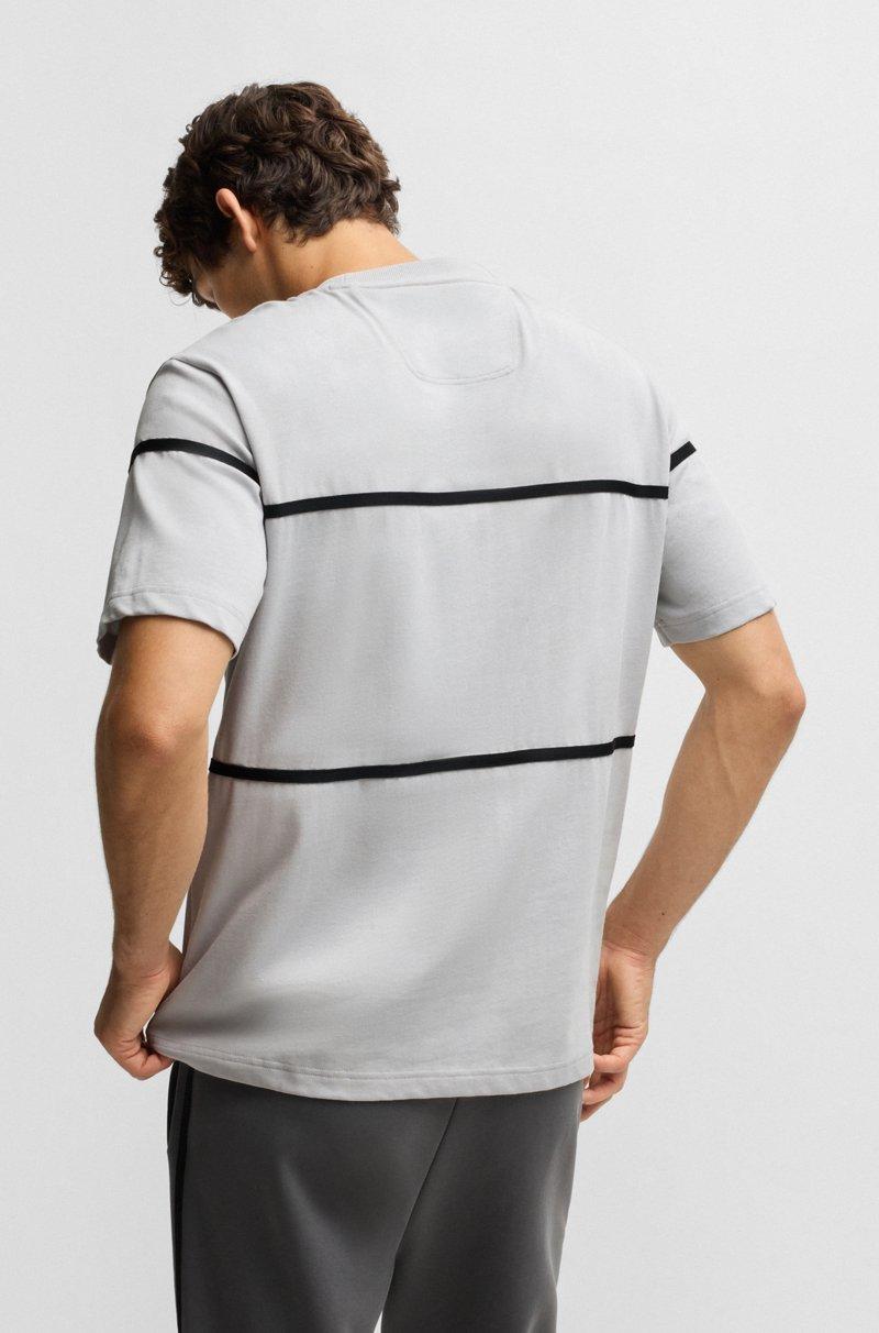 Hugo Boss Camiseta Relaxed Fit De Algodón Con Detalles De Cinta Y Logo