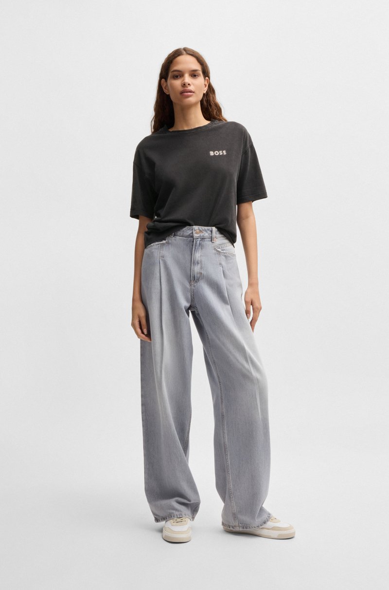 Hugo Boss Camiseta Relaxed Fit De Algodón Con Logo De Diseño