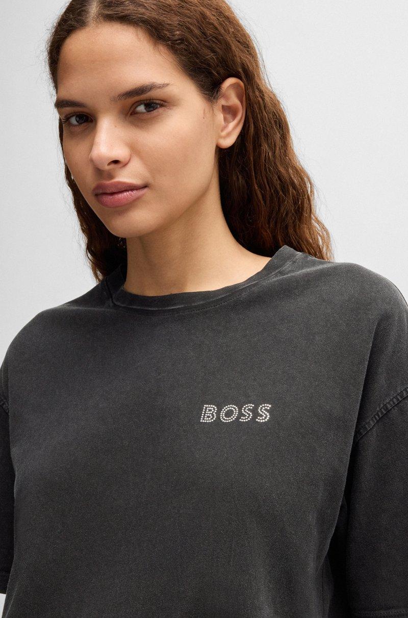 Hugo Boss Camiseta Relaxed Fit De Algodón Con Logo De Diseño