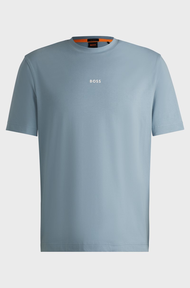 Hugo Boss Camiseta relaxed fit de algodón elástico con logo estampado