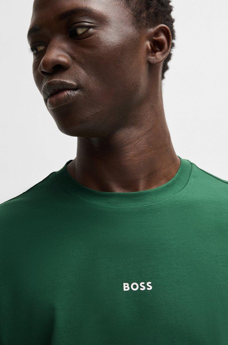 Hugo Boss Camiseta Relaxed Fit De Algodón Elástico Con Logo Estampado