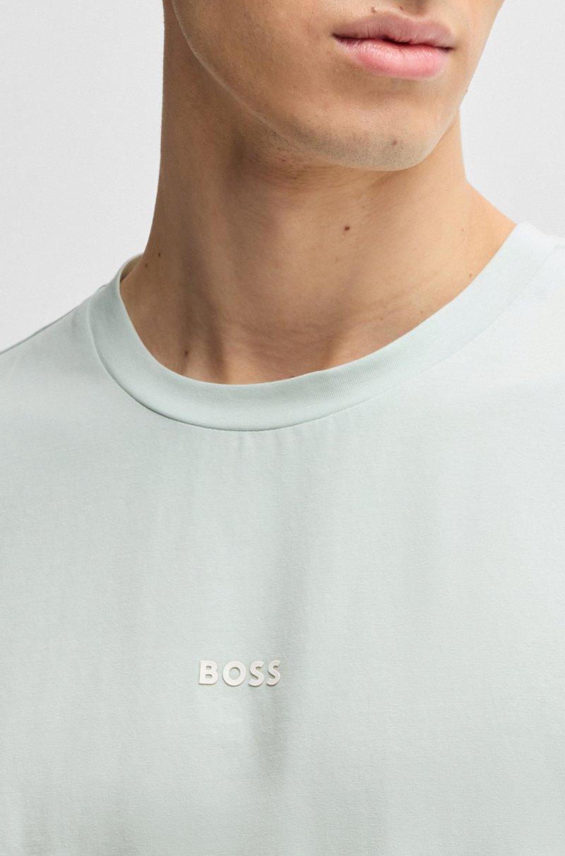 Hugo Boss Camiseta Relaxed Fit De Algodón Elástico Con Logo Estampado