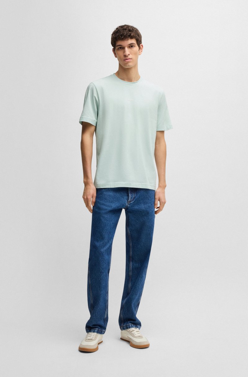 Hugo Boss Camiseta Relaxed Fit De Algodón Elástico Con Logo Estampado