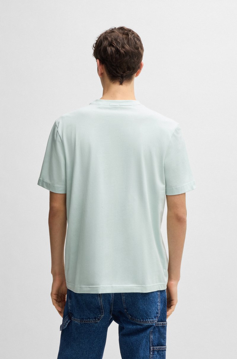 Hugo Boss Camiseta Relaxed Fit De Algodón Elástico Con Logo Estampado