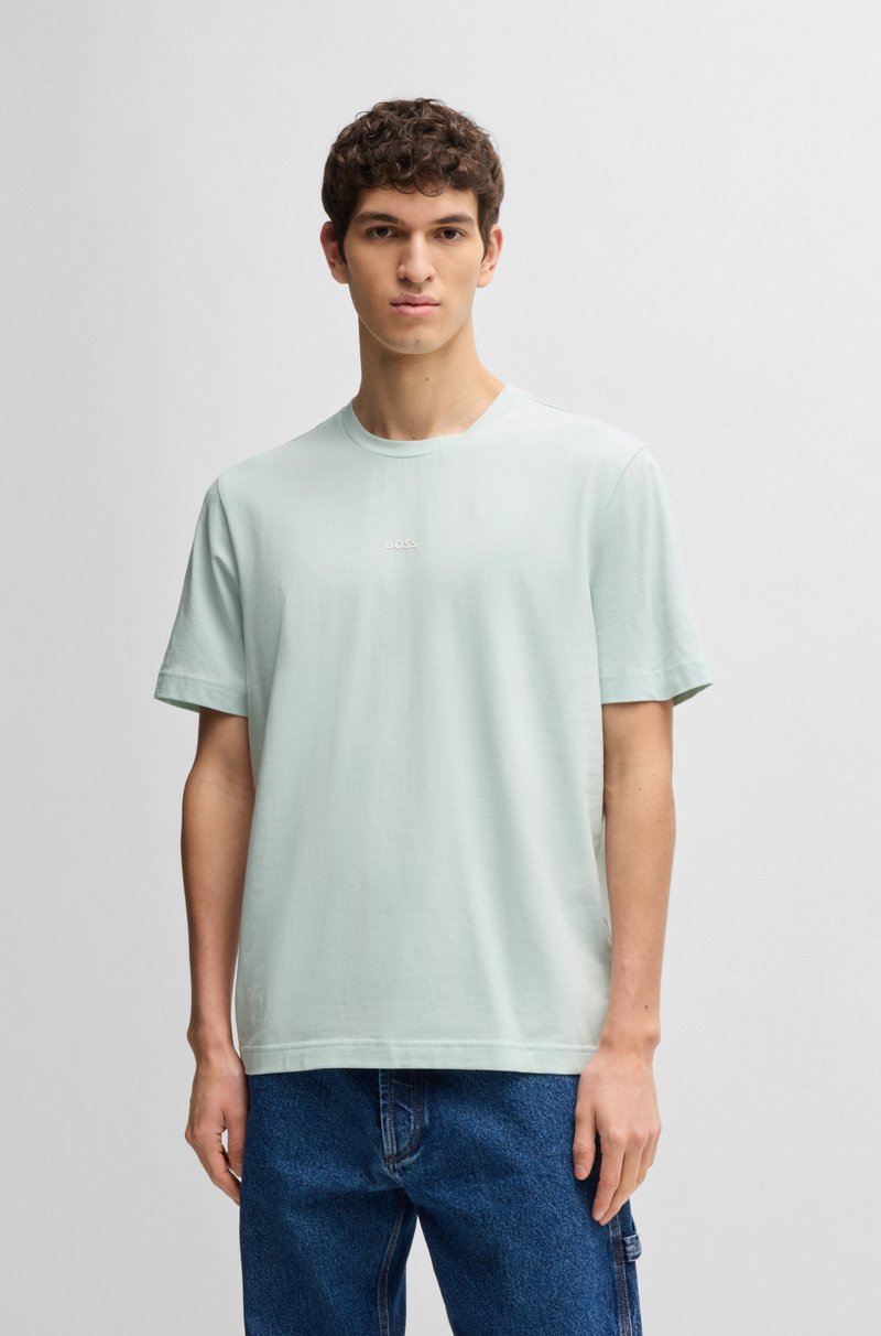 Hugo Boss Camiseta relaxed fit de algodón elástico con logo estampado