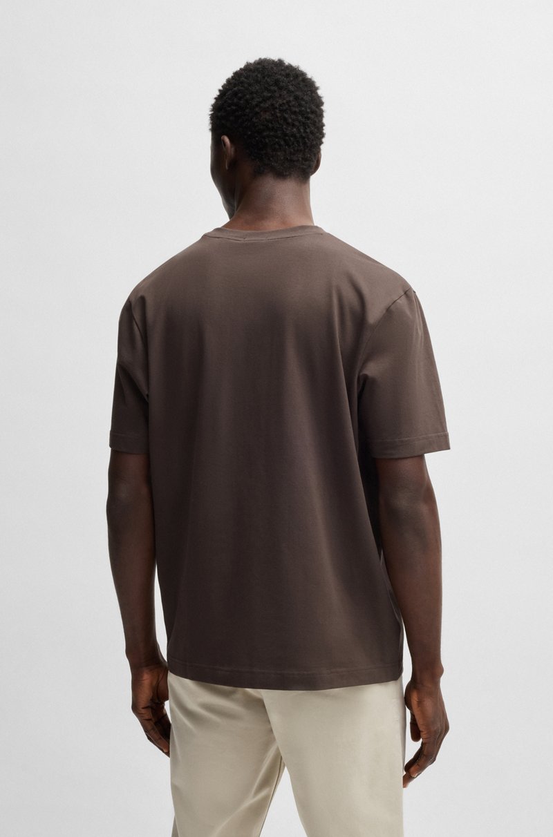 Hugo Boss Camiseta Relaxed Fit De Algodón Elástico Con Logo Estampado