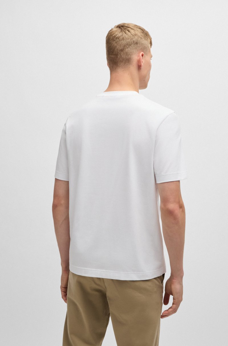 Hugo Boss Camiseta Relaxed Fit De Algodón Elástico Con Logo Estampado