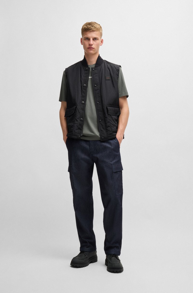 Hugo Boss Camiseta Relaxed Fit De Algodón Elástico Con Logo Estampado