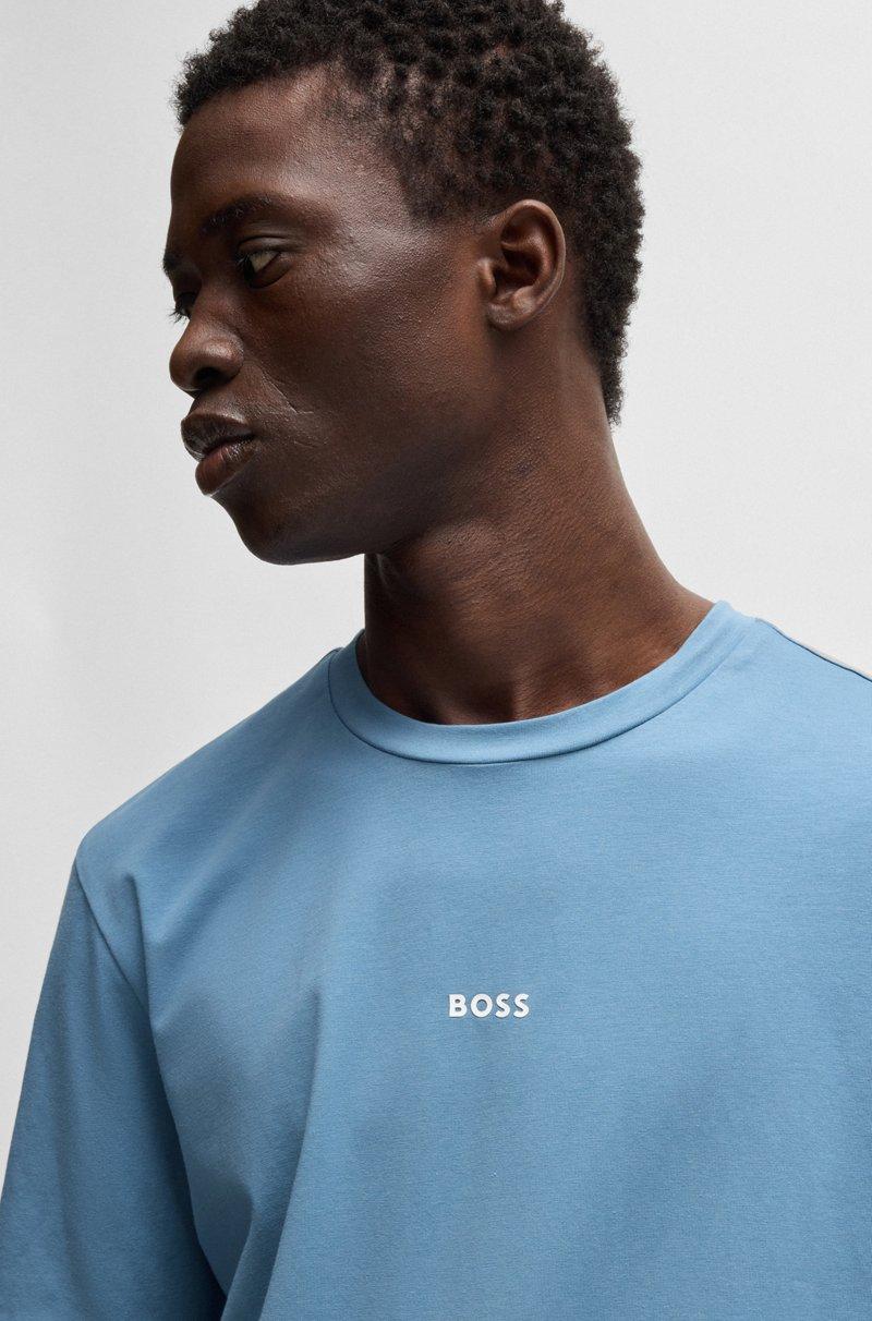 Hugo Boss Camiseta Relaxed Fit De Algodón Elástico Con Logo Estampado