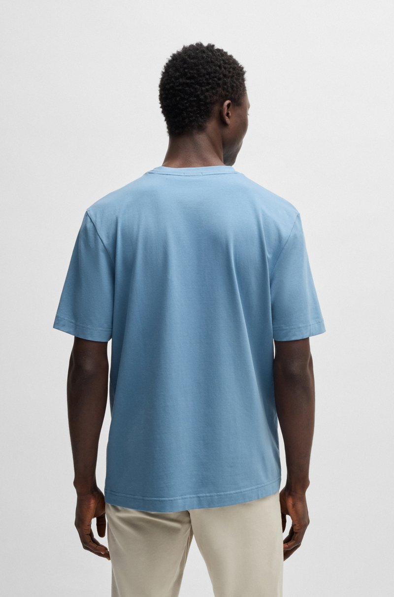 Hugo Boss Camiseta Relaxed Fit De Algodón Elástico Con Logo Estampado