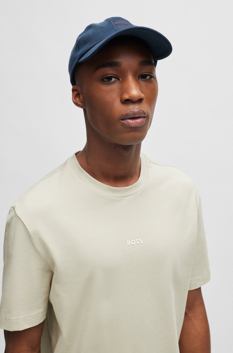 Hugo Boss Camiseta Relaxed Fit De Algodón Elástico Con Logo Estampado