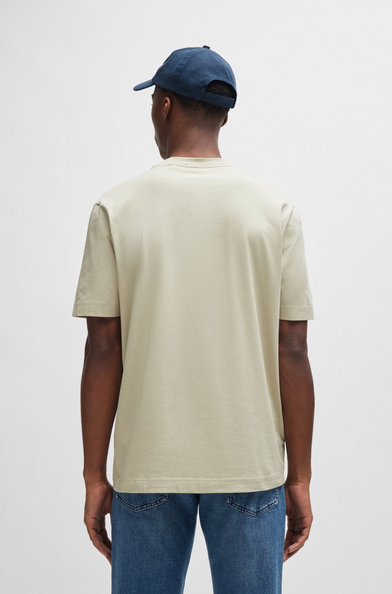 Hugo Boss Camiseta Relaxed Fit De Algodón Elástico Con Logo Estampado
