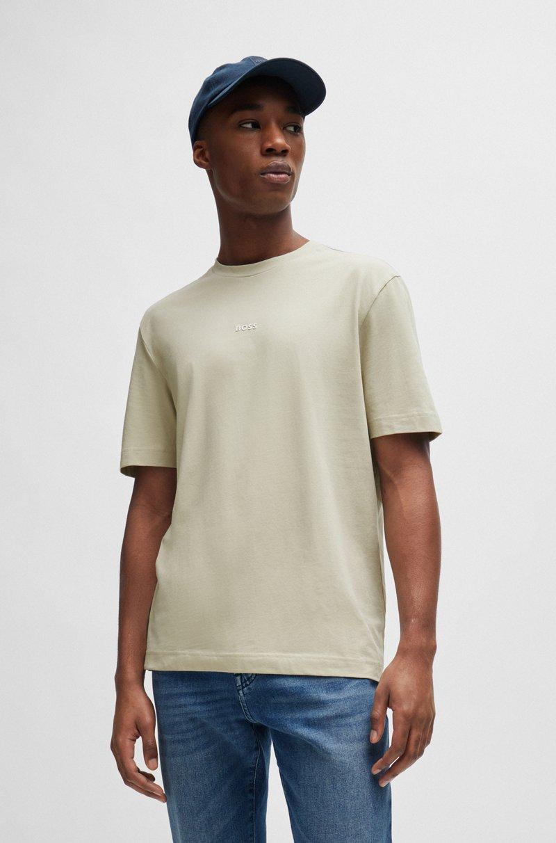 Hugo Boss Camiseta relaxed fit de algodón elástico con logo estampado