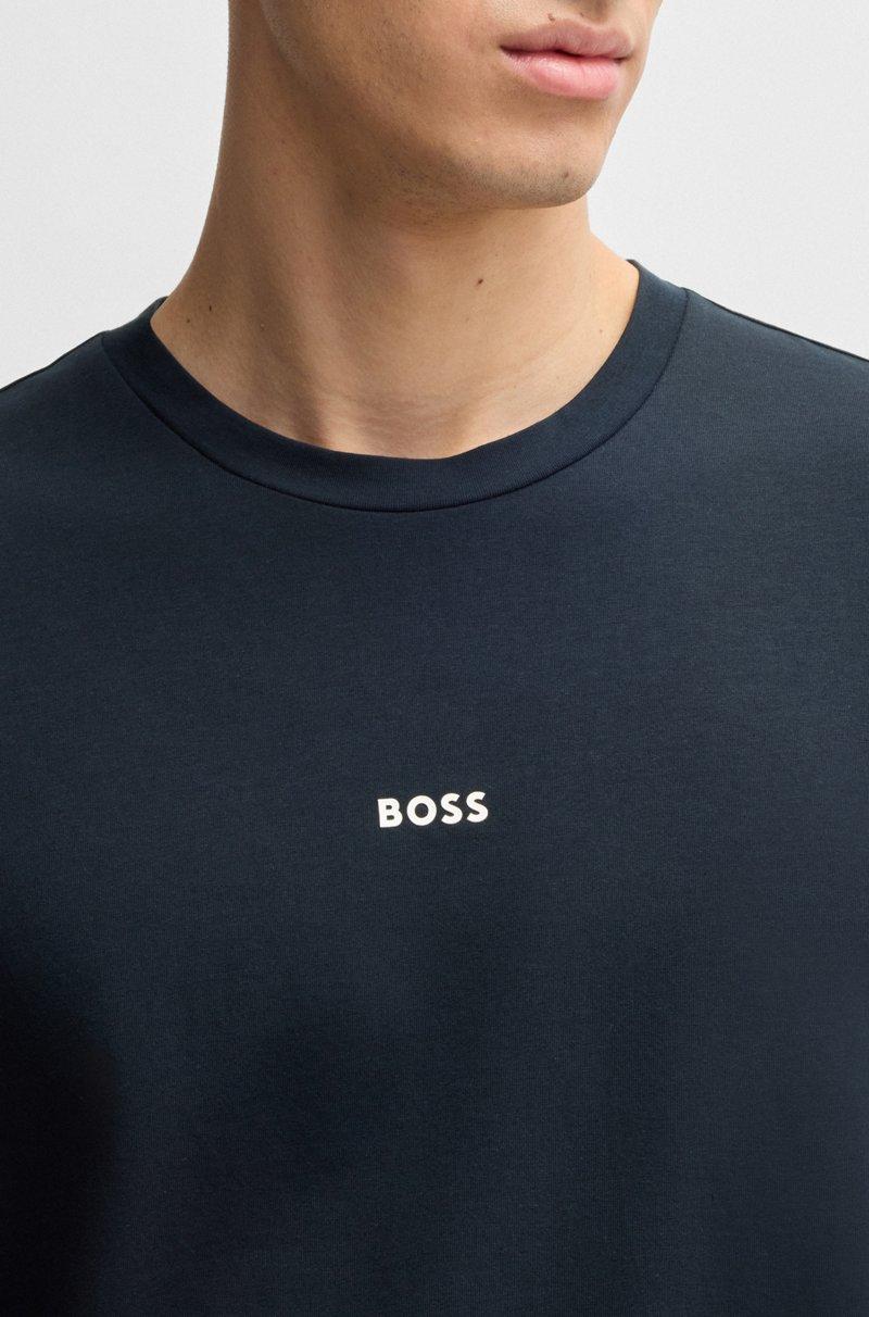 Hugo Boss Camiseta Relaxed Fit De Algodón Elástico Con Logo Estampado