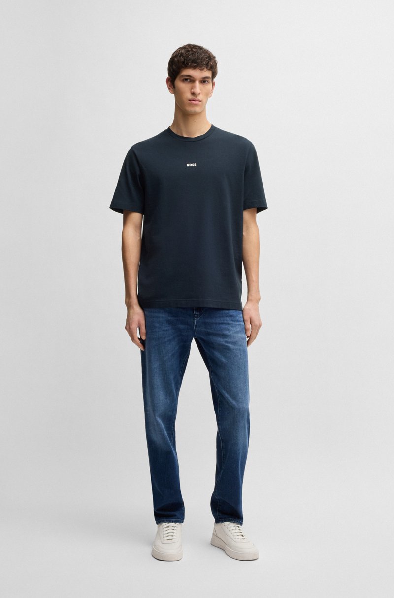 Hugo Boss Camiseta Relaxed Fit De Algodón Elástico Con Logo Estampado