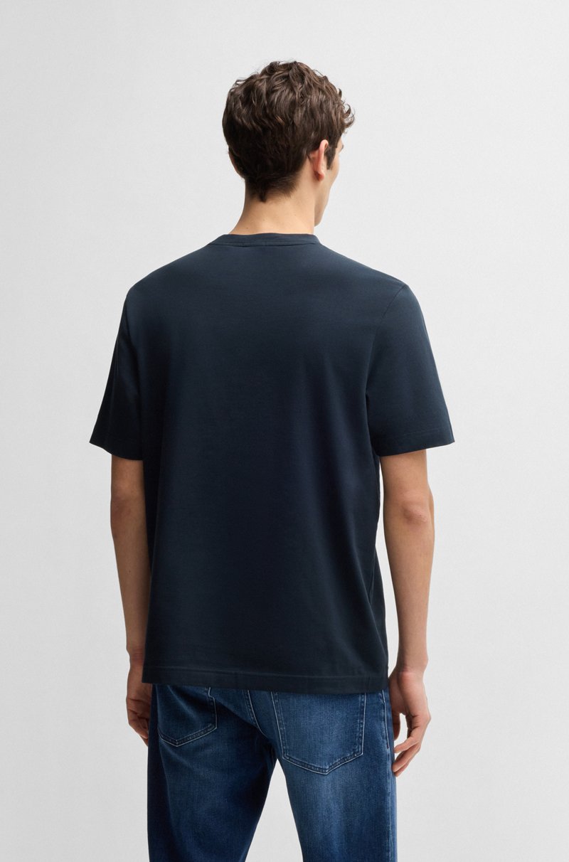 Hugo Boss Camiseta Relaxed Fit De Algodón Elástico Con Logo Estampado