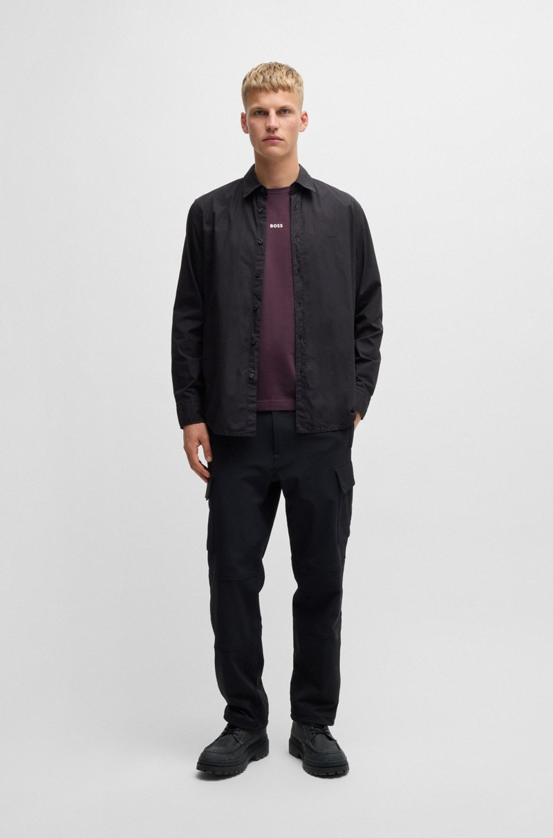 Hugo Boss Camiseta Relaxed Fit De Algodón Elástico Con Logo Estampado